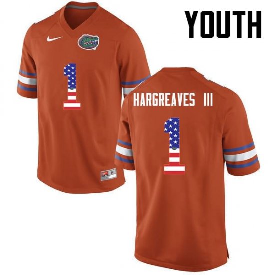 Youth Florida Gators #1 Vernon Hargreaves III NCAA Nike Orange USA Flag Fashion Authentic Stitched College Football Jersey YKL8662AU